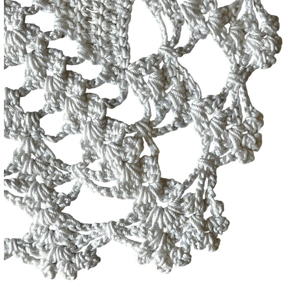 Hand Crocheted White Cotton Doilies Square Cottage Core VTG Wedding Country - Picture 8 of 14